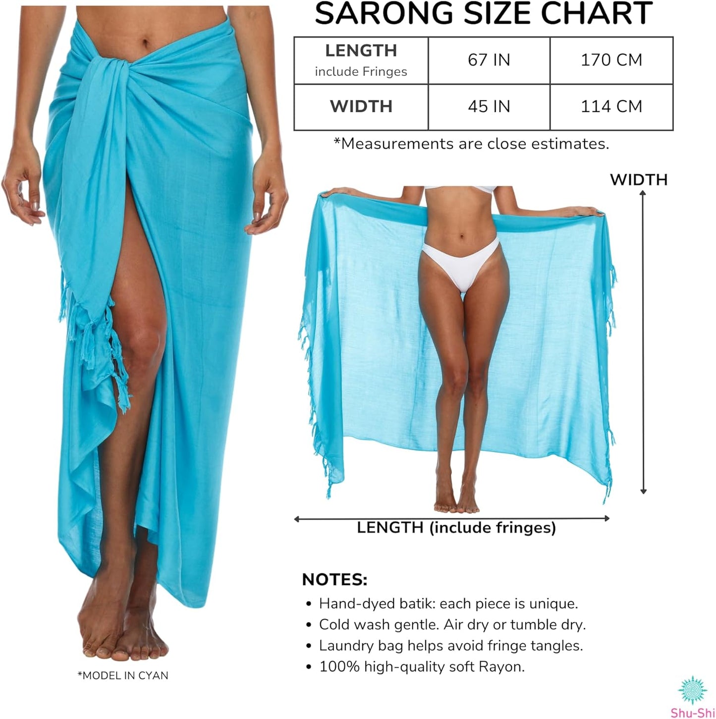 Sarong Wraps for Women Beach Cover up Skirt Swimsuit Wrap Pareo Coverups